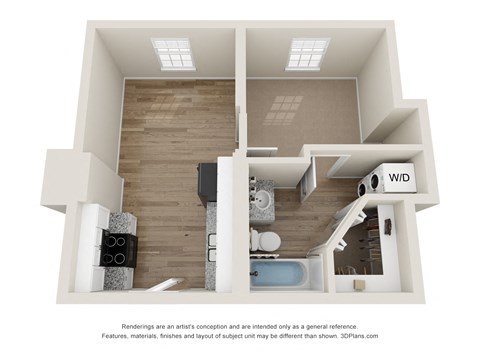 Floor plan for 1 bed, 1 bath, 474 sqft